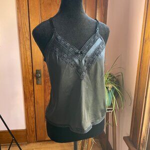 Vintage 90s Ashley Taylor Black Sheer Lace Cami Small Coquette Core Whimsigoth